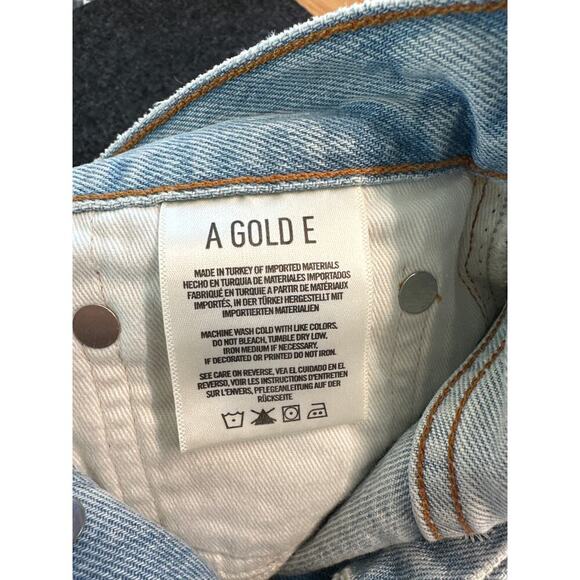 AGOLDE Parker Vintage Cut Off Denim Shorts 24 High Rise Distressed Raw Hem NWOT - Picture 5 of 6